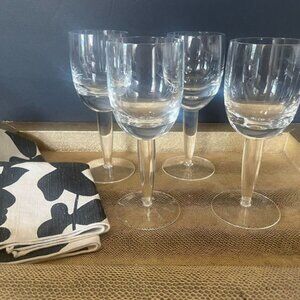 Denby "White" Set Of 4 White Wine Glasses Made In Sweden Vintage Hard to Find